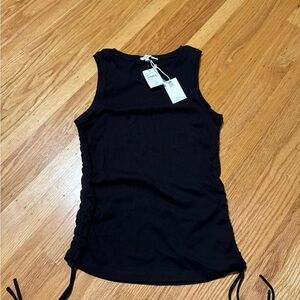 Good American Black Ruched Tank Top